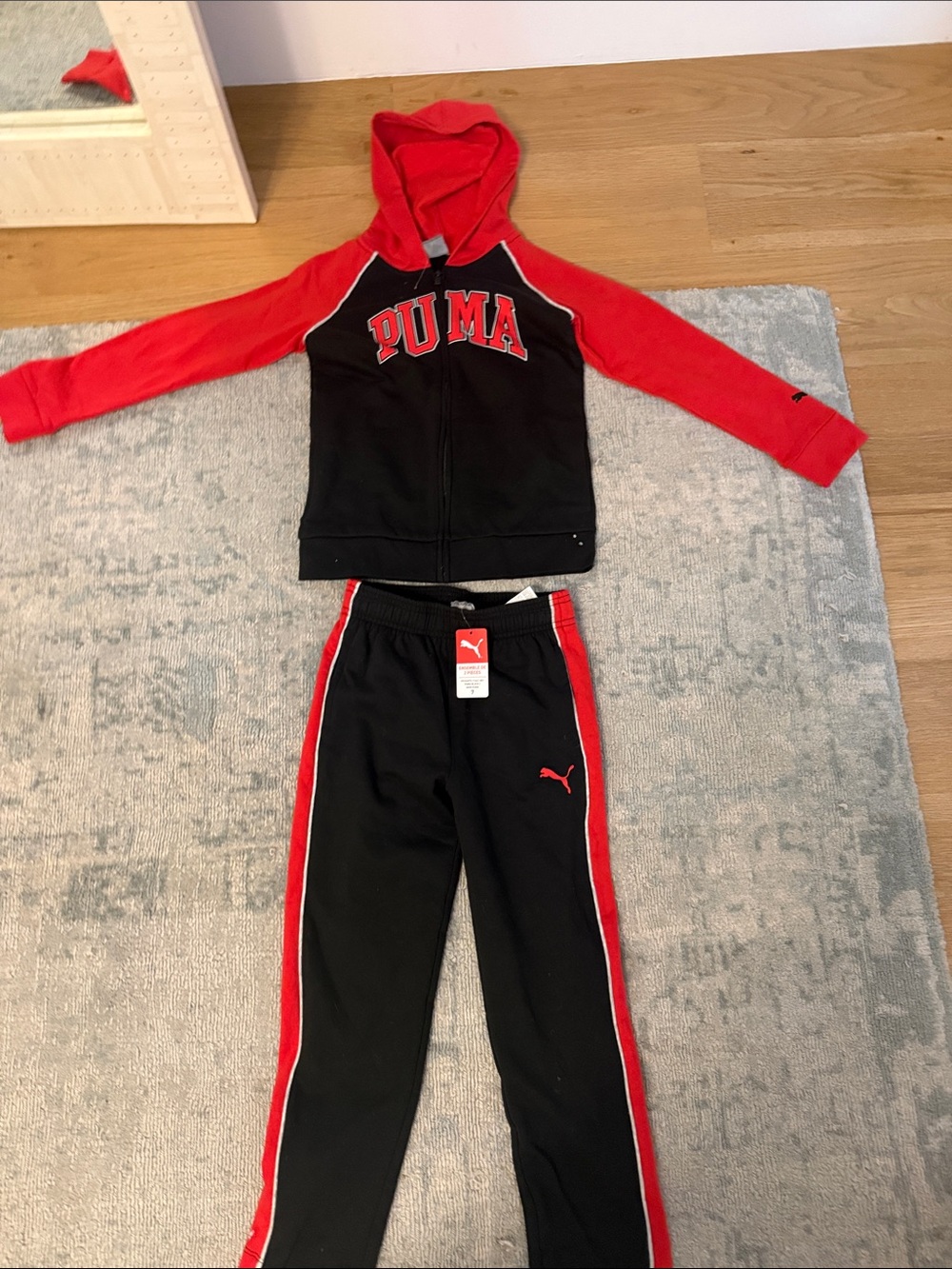 Puma Kids Black & Red Hoodie and Joggers Set